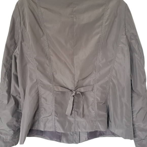 Barbara Lebek Ruffle Front Neutral Taupe Lightweight Spring Jacket AS IS - Picture 7 of 11